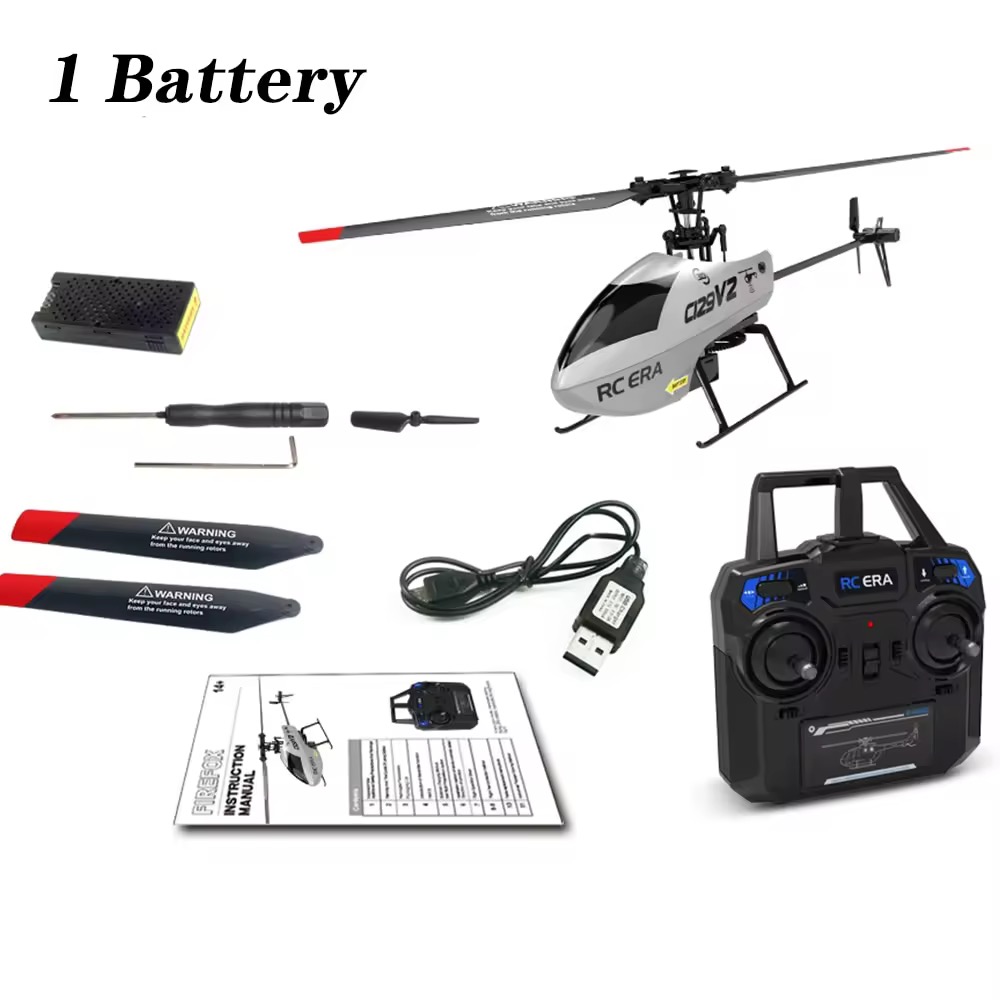 C129 V2 RC Helicopters 4 Channel 2.4GHz 6-axis Gyroscope Remote Controller Helicopters Charging Toy Aircraft  Model UAV Outdoor Aircraft RC Toy