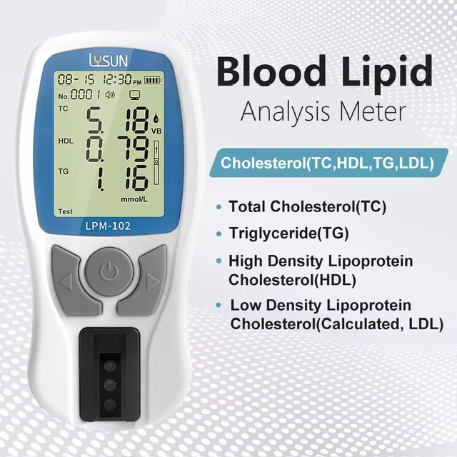 ใช้ในบ้าน5 In 1คอเลสเตอรอลรวมไขมันในเลือด (TC) และคอเลสเตอรอล Lipoprotein ความหนาแน่นสูง (HDL) และไตรกลีเซอไรด์ (TG) ชุดทดสอบคอเลสเตอรอล LDLMeter