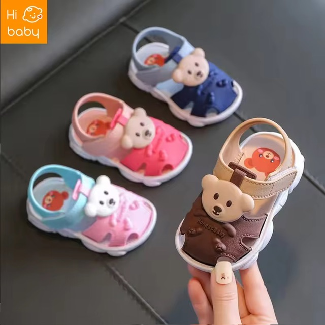 Baby Sandals Summer Closed Toe Vulnerability Shoes Breathable Sandals Baby 0-1-2-3 Years Old Non-Slip Soft Bottom Toddler Shoes