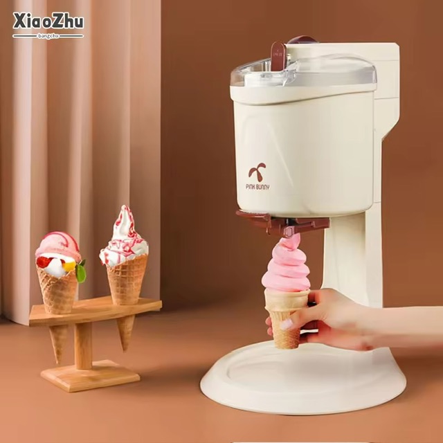 XIAOMIพร้อมส่ง!เครื่องทำไอศกรีมบ้านขนาดเล็กมินิเครื่องกรวยอัตโนมัติเครื่องทำไอศกรีมโฮมเมด