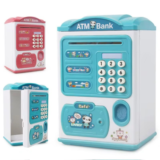 ออมสิน ATM ดูดแบงค์อัตโนมัต กระปุกออมสินตู้เซฟ มีรหัสสามารถสแกนลายนิ้วมือ มีเสียงเพลง ราคาสินค้า:  ฿599 ส่วนลดสินค้า:  ฿199 
