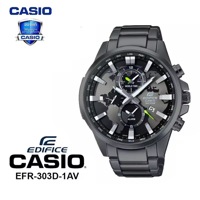 นาฬิกา Casio รุ่น EFR-303 กันน้ำ ผู้ชายนาฬิกาสปอร์ตควอทซ์คลาสสิกเทรนด์ธุรกิจสบาย ๆ เหล็กนาฬิกากันน้ำ